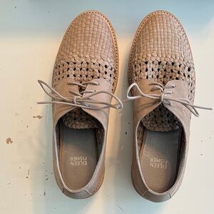 Women’s Taupe Woven Oxfords Eileen Fisher